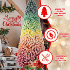 WONDERWALL ‘Noël DuBois’ 7.5 ft Flocked Artificial Christmas Tree – Rainbow