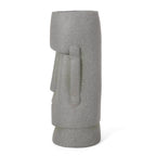WONDERWALL 'Une Collection' Stone Gray Flower Planter with Textured Cast Stone Finish - Tall