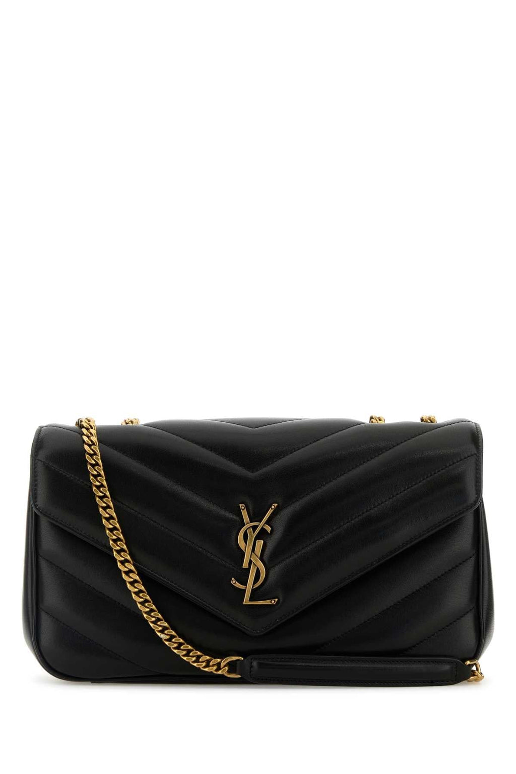 Women Black Leather Medium Loulou Shoulder Bag