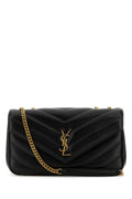 Women Black Leather Medium Loulou Shoulder Bag