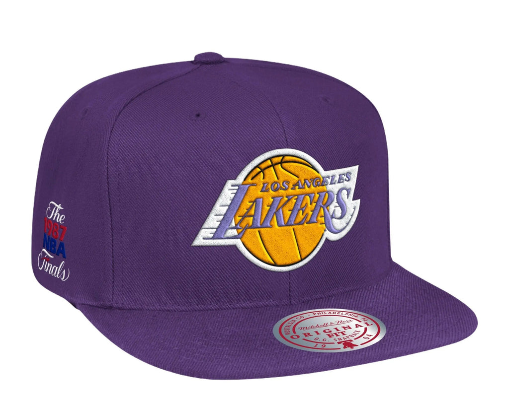 Mitchell & Ness Los Angeles Lakers HWC 1987 Finals Patch Men Snapback Hat Purple