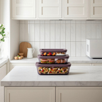 Genicook Tinted Rectangular Glass Container Set