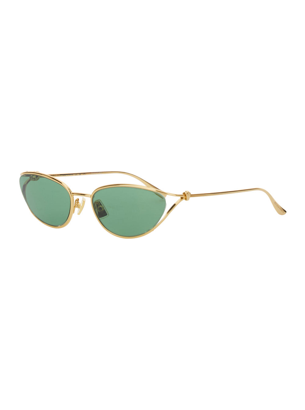 Bottega Veneta Women Green Sunglasses With Cat - Eye Design And Knot Detail On The Temples In Metal Woman