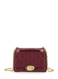 Women Bordeaux Quilted Crossbody Bag With Ekd Plaque On The Front And Chain - Link Shoulder Strap In Leather Woman