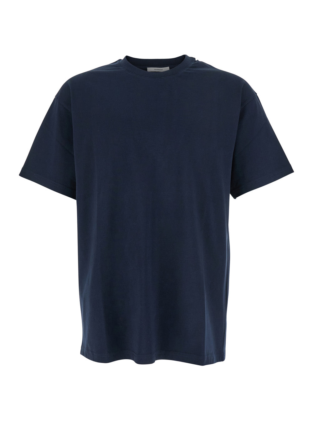 Men Blue T - Shirt With Logo On The Front In Cotton Man