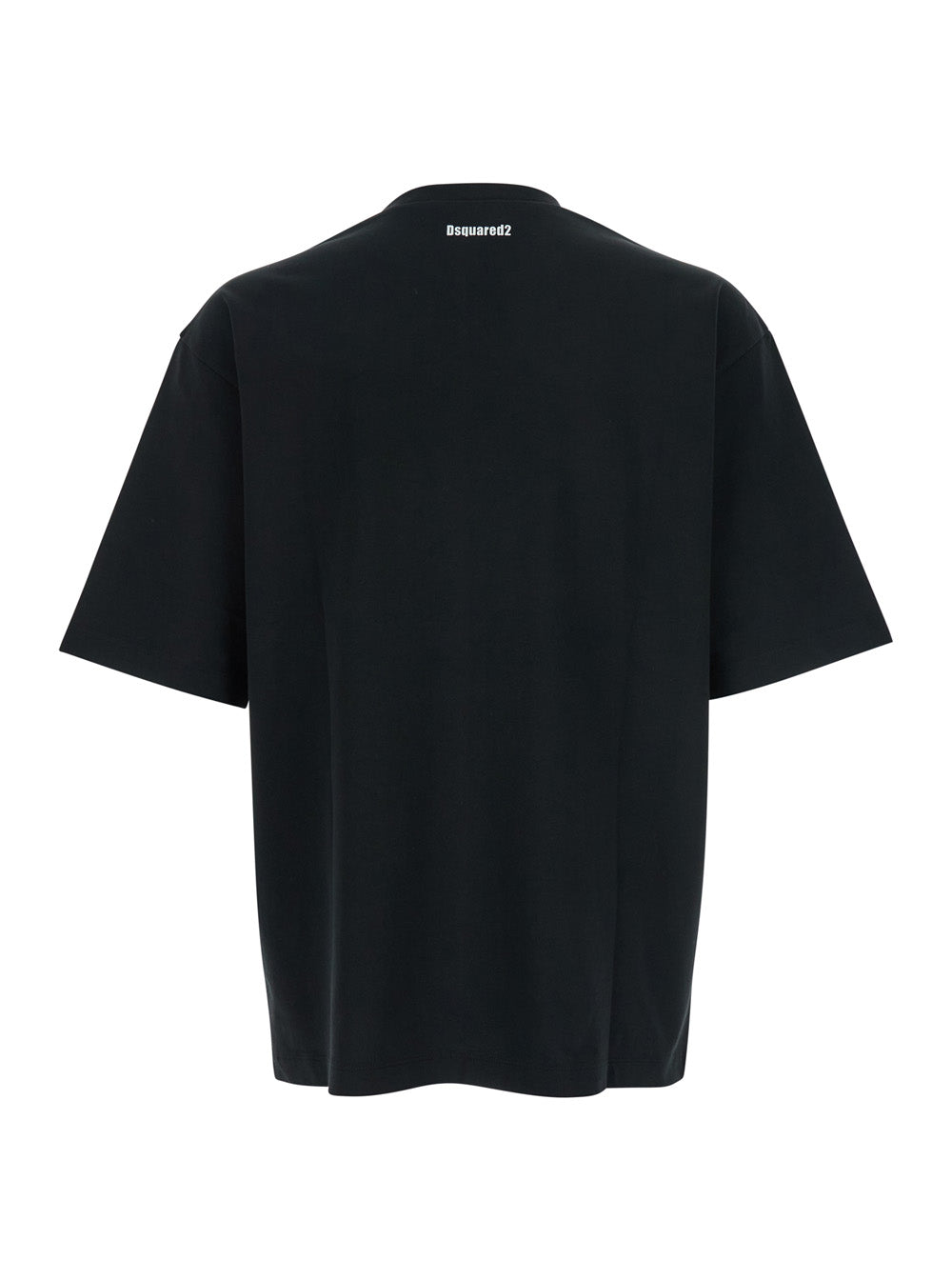 Dsquared2 Men Black T - Shirt With Logo On The Front In Cotton Man
