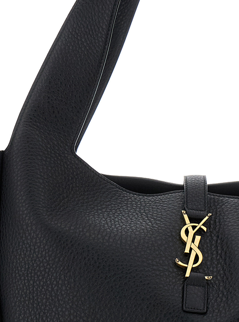Women Tote Bag With Two Top Handles And Hook Closure Cassandre In Grained Black Leather For Women