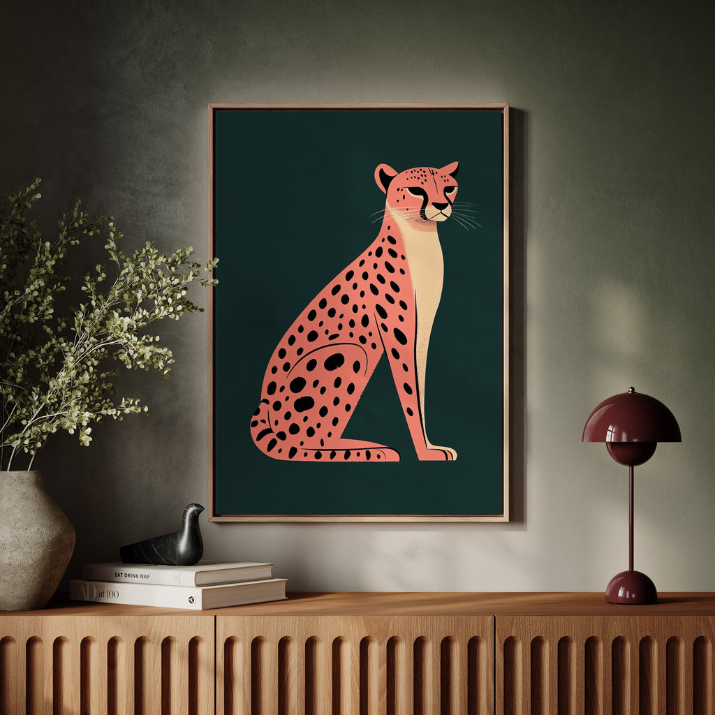 WONDERWALL 'L’Atelier Fun Collection' Pop Art Cheetah in Coral