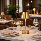 WONDERWALL 'Une Collection' Rechargeable LED Table Lamp with Touch Switch - Gold or Pearl Silver
