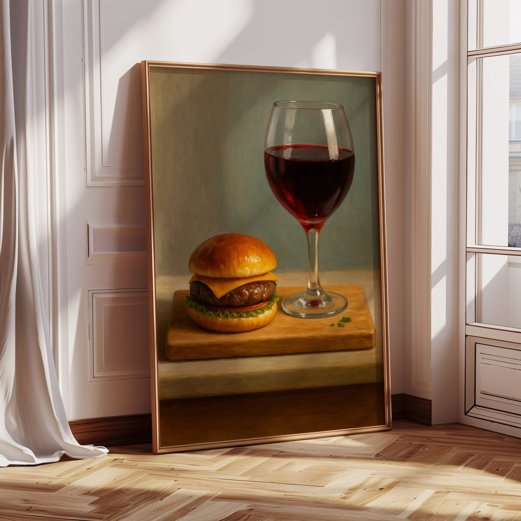 WONDERWALL 'L’Atelier Fun Collection' Burger and Bordeaux Still Life