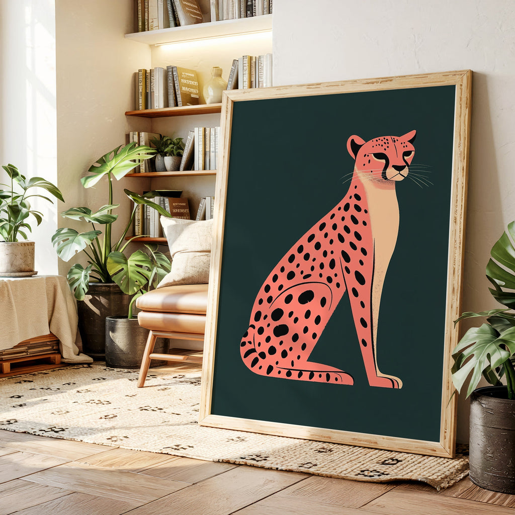 WONDERWALL 'L’Atelier Fun Collection' Pop Art Cheetah in Coral