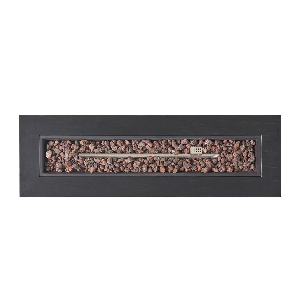 WONDERWALL 'Une Collection' Modern Dark Grey Outdoor Iron Propane Fire Pit with 50,000 BTU - Dark Grey