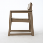 WONDERWALL 'Une Collection' Antique Wood Color Outdoor Armchair with HDPE Construction - Wood