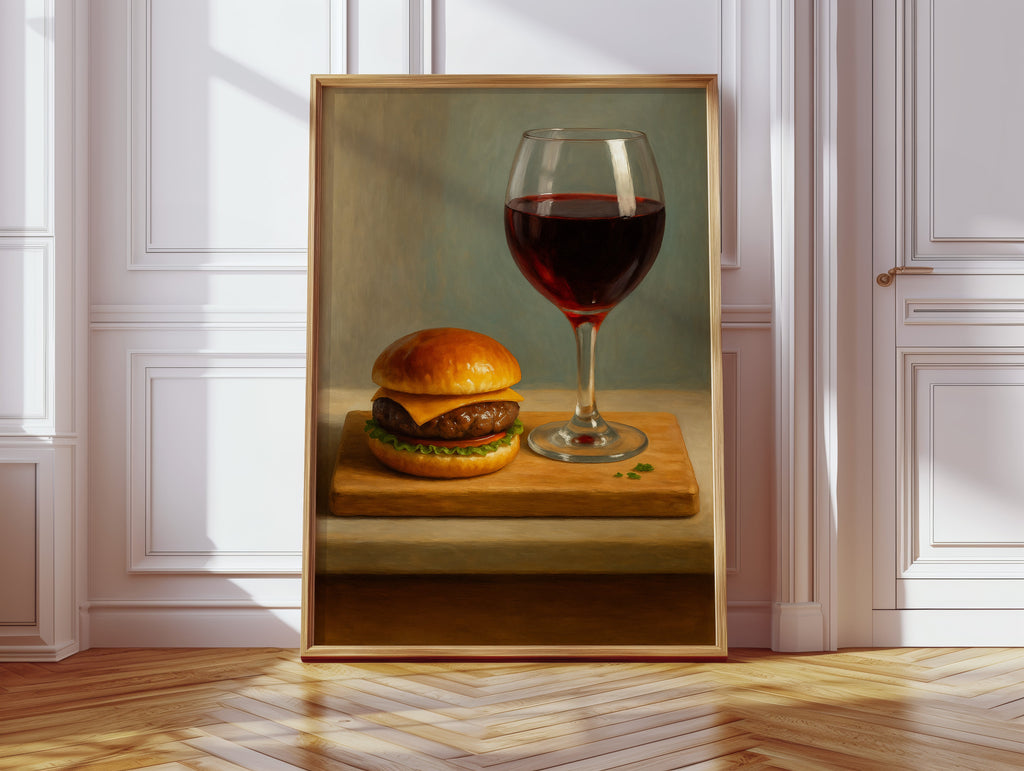WONDERWALL 'L’Atelier Fun Collection' Burger and Bordeaux Still Life
