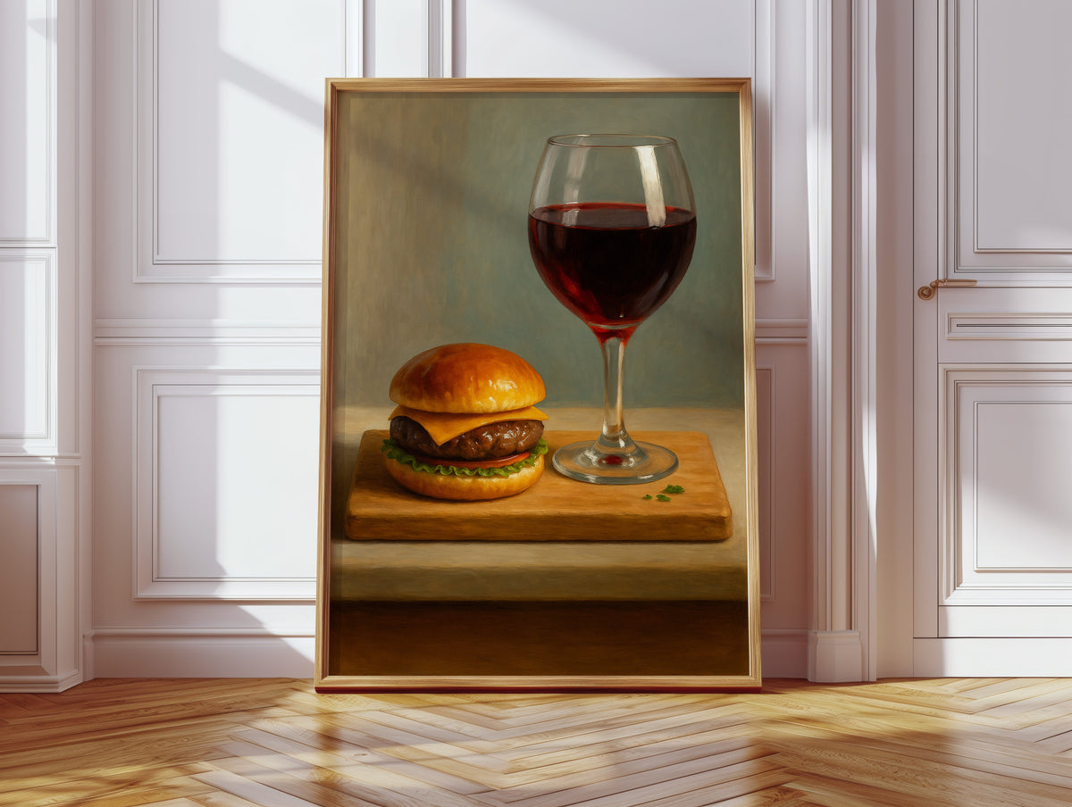 WONDERWALL 'L’Atelier Fun Collection' Burger and Bordeaux Still Life