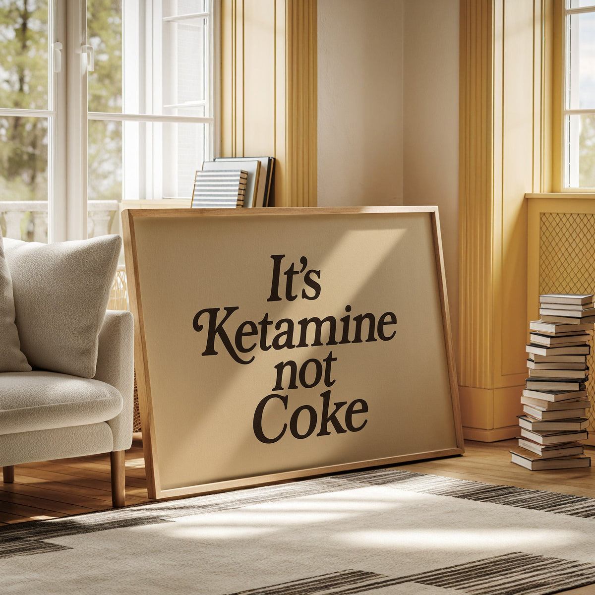 WONDERWALL ‘L’Atelier Fun Collection’ It’s Ketamine Not Coke Bold Quote Print