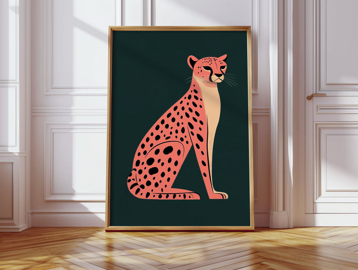 WONDERWALL 'L’Atelier Fun Collection' Pop Art Cheetah in Coral