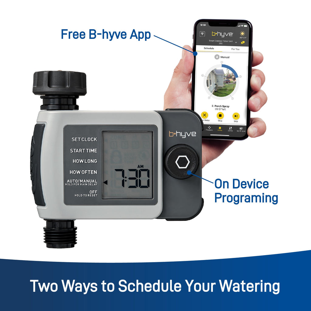 B - hyve XD Bluetooth 1 - Outlet Hose Faucet Timer w/Hub | 24516