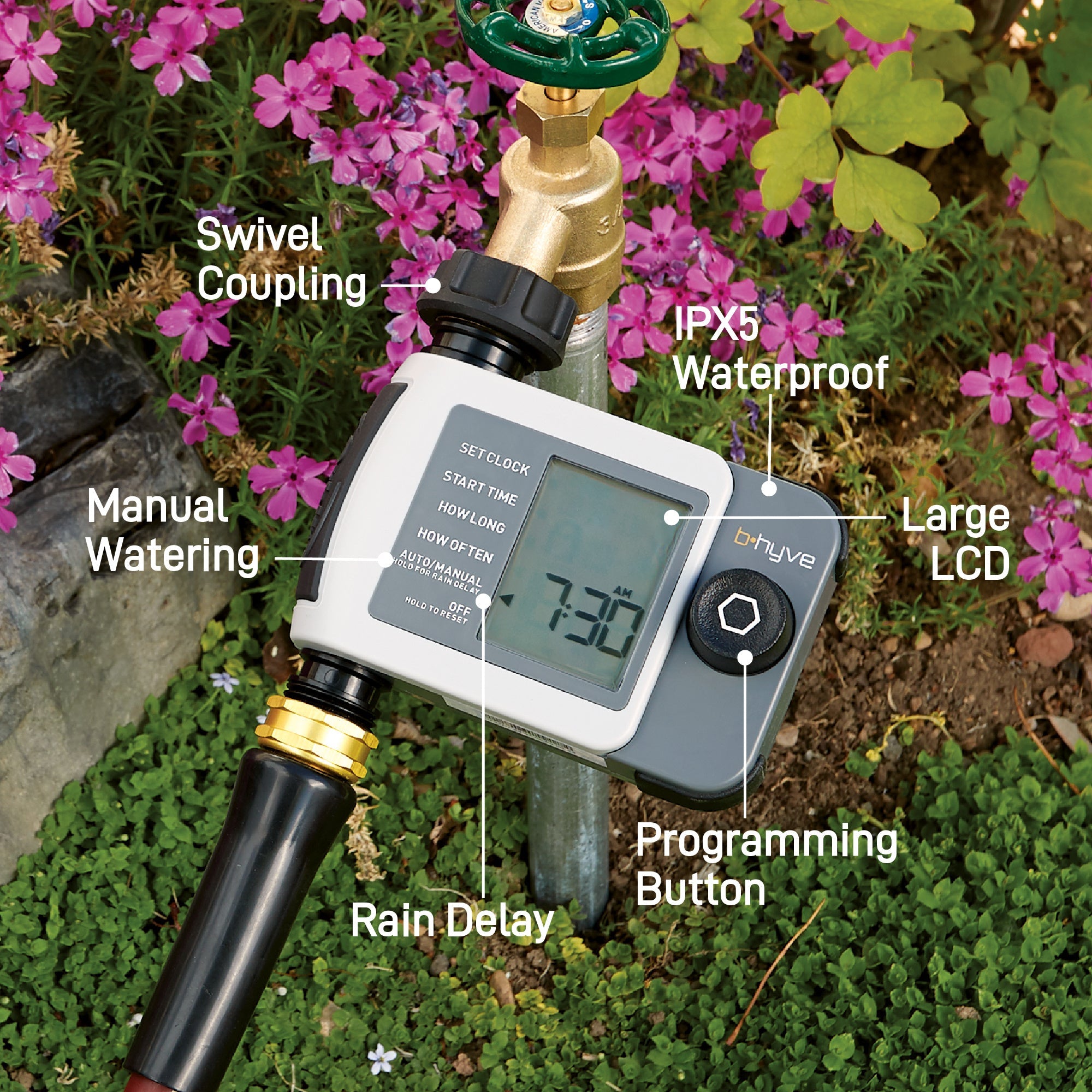 B - hyve XD Bluetooth 1 - Outlet Hose Faucet Timer | 24511