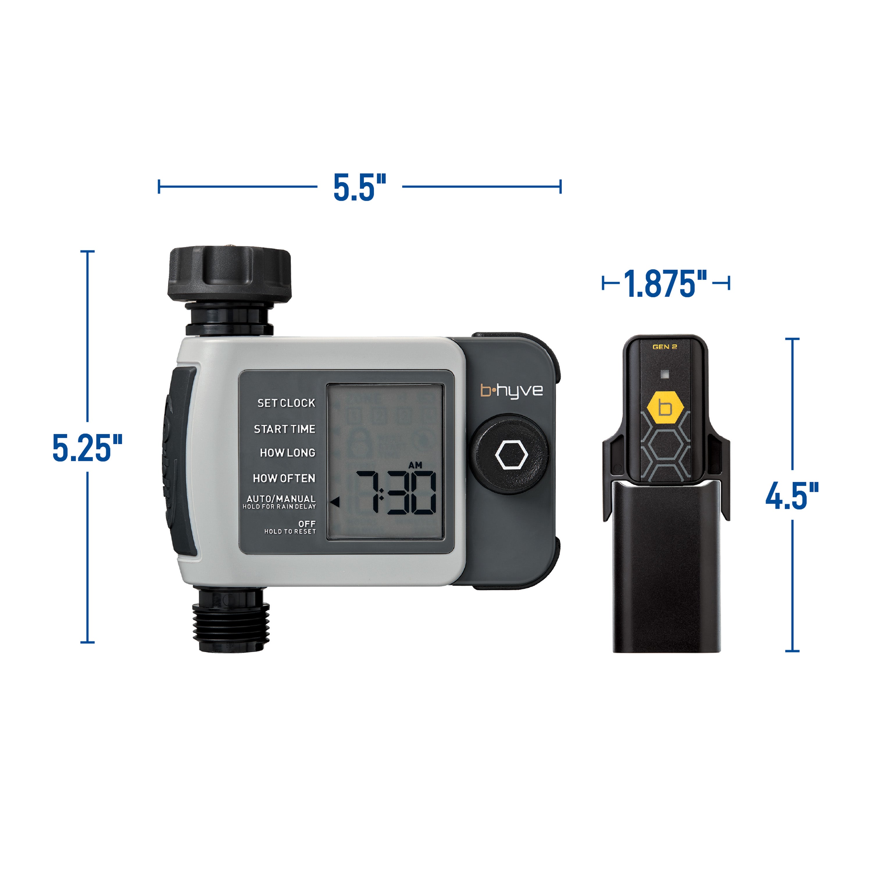 B - hyve XD Bluetooth 1 - Outlet Hose Faucet Timer w/Hub | 24516