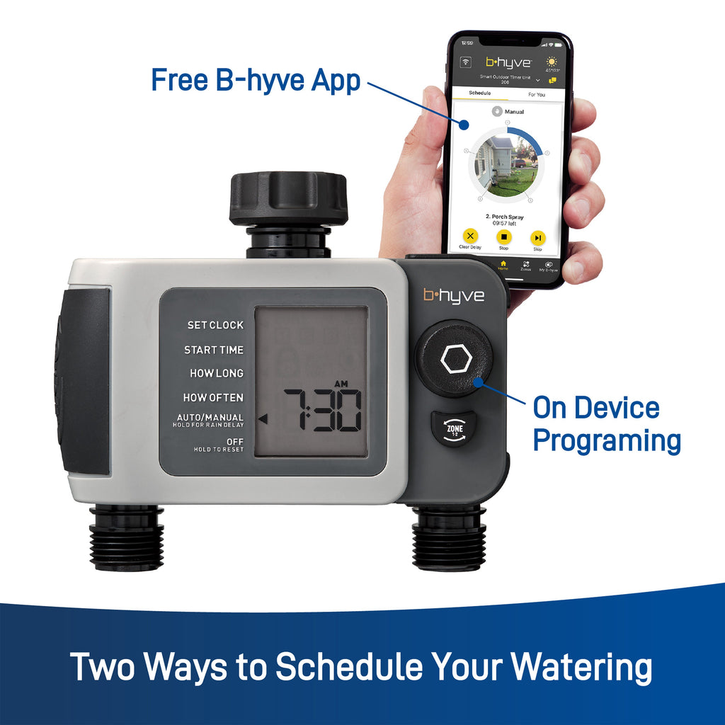 B - hyve XD Bluetooth 2 - Outlet Hose Faucet Timer | 24632