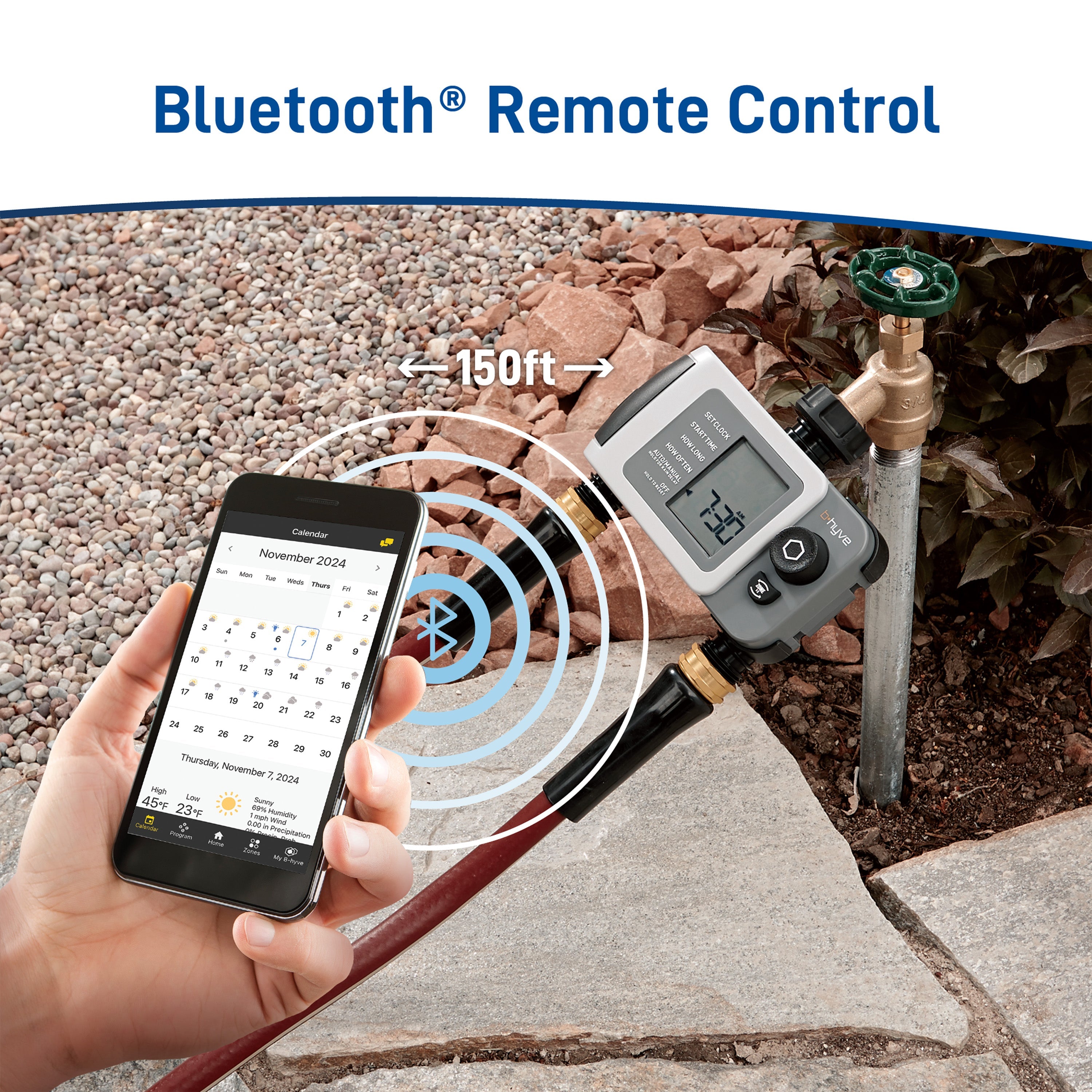 B - hyve XD Bluetooth 2 - Outlet Hose Faucet Timer w/Hub | 24637
