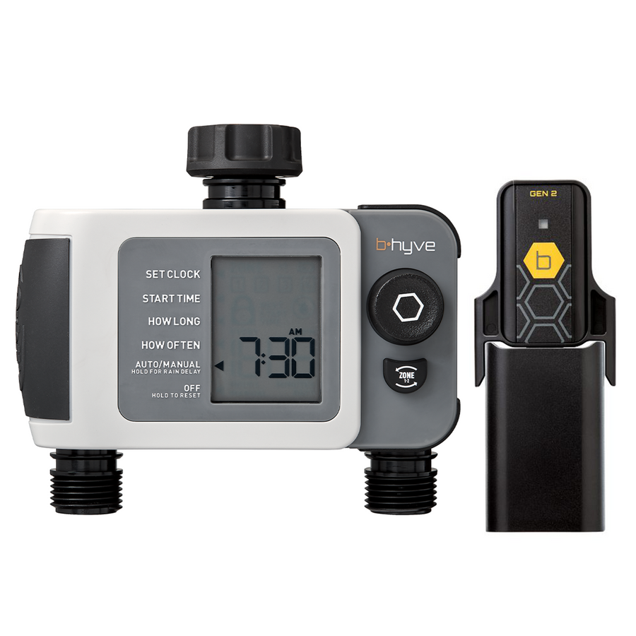 B - hyve XD Bluetooth 2 - Outlet Hose Faucet Timer w/Hub | 24637