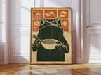 WONDERWALL 'L’Atelier Fun Collection' Ramen Frog Art in Retro Woodblock Style