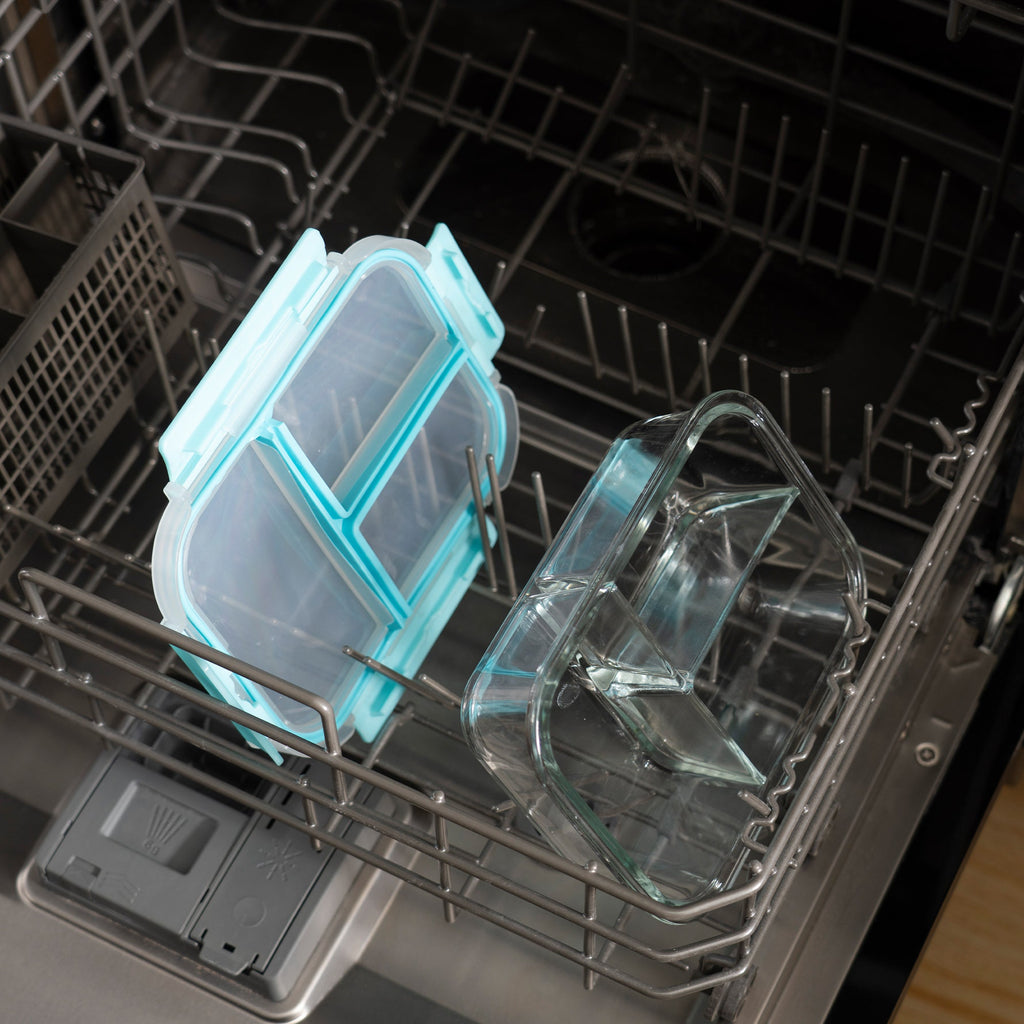 Genicook Three-Compartment Glass Bento Box