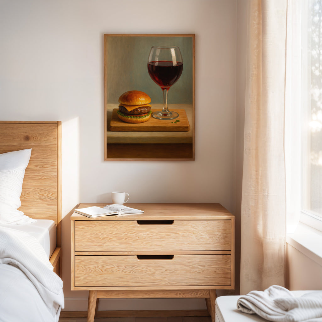 WONDERWALL 'L’Atelier Fun Collection' Burger and Bordeaux Still Life