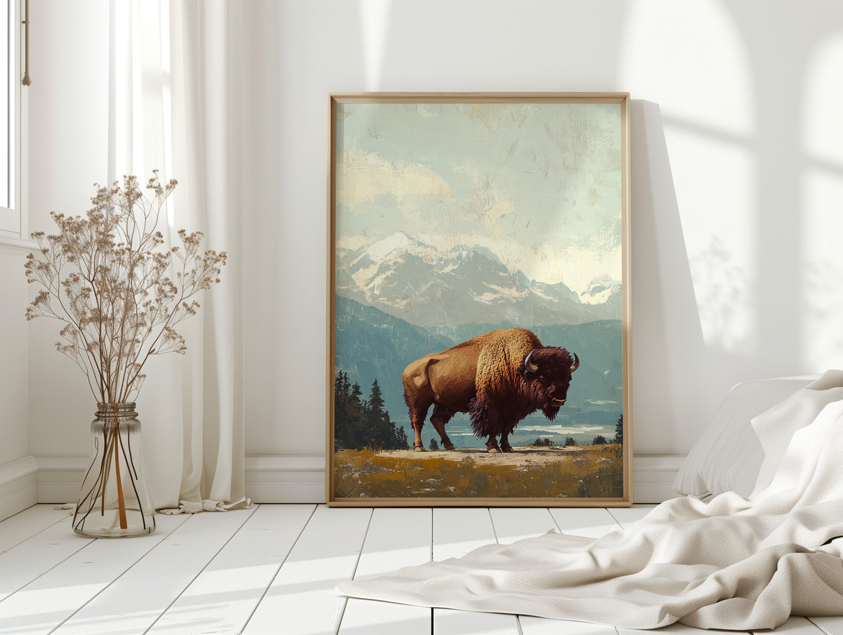 WONDERWALL ‘L’Atelier Fun Collection’ Bison Beneath the Mountain Sky