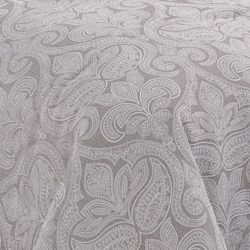 WONDERWALL 'Une Collection' Grey Damask Jacquard 9 Piece Comforter Set with Soft Fill - Grey