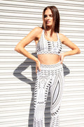 Aztec Jacquard Bra - White with black