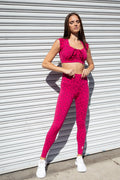 Pink Leopard Bra Top - Jacquard Pink