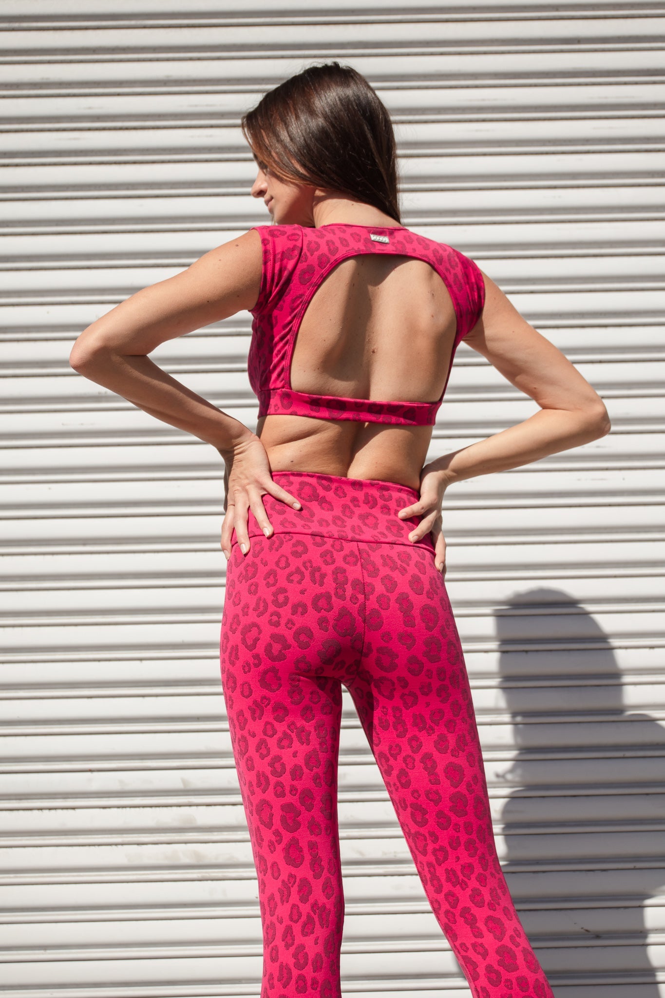 Pink Leopard Bra Top - Jacquard Pink