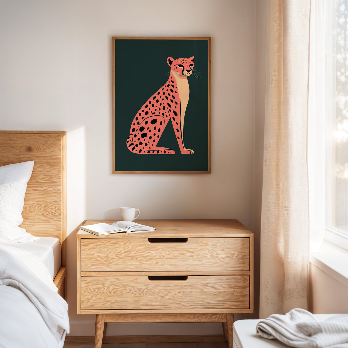 WONDERWALL 'L’Atelier Fun Collection' Pop Art Cheetah in Coral