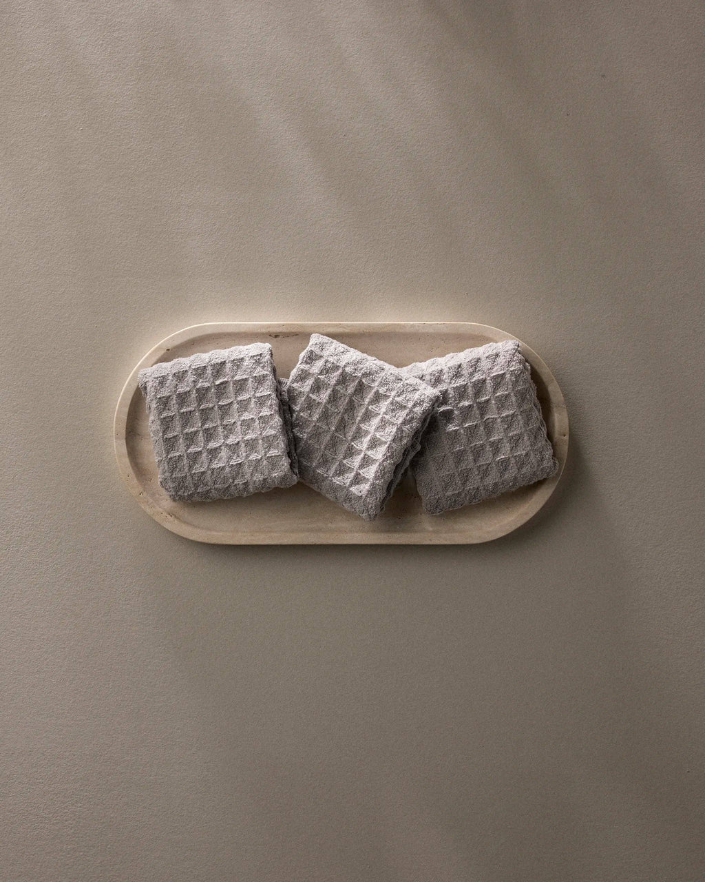 GEOMETRY Stone Waffle Washcloth Set of 3