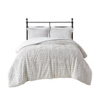 WONDERWALL 'Une Collection' Full/Queen Ultra Plush Down Alternative Comforter Set with Chevron Pattern - Ivory