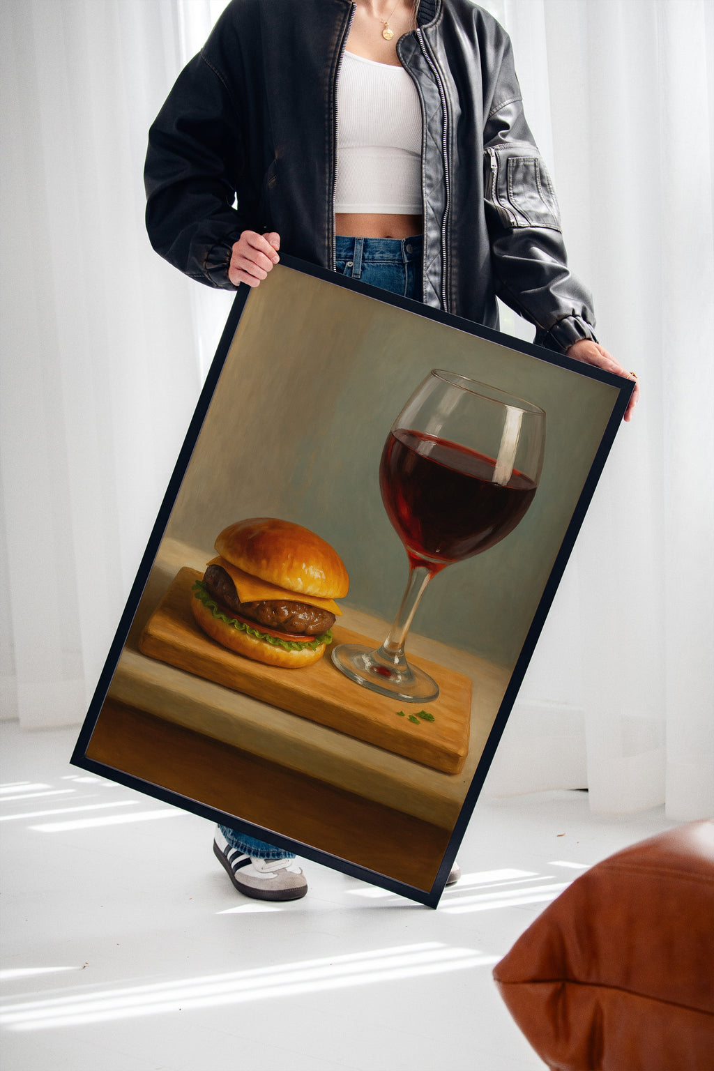 WONDERWALL 'L’Atelier Fun Collection' Burger and Bordeaux Still Life