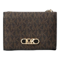Michael Kors Parker Women Medium Tri-Fold Wallet Brown Logo Print