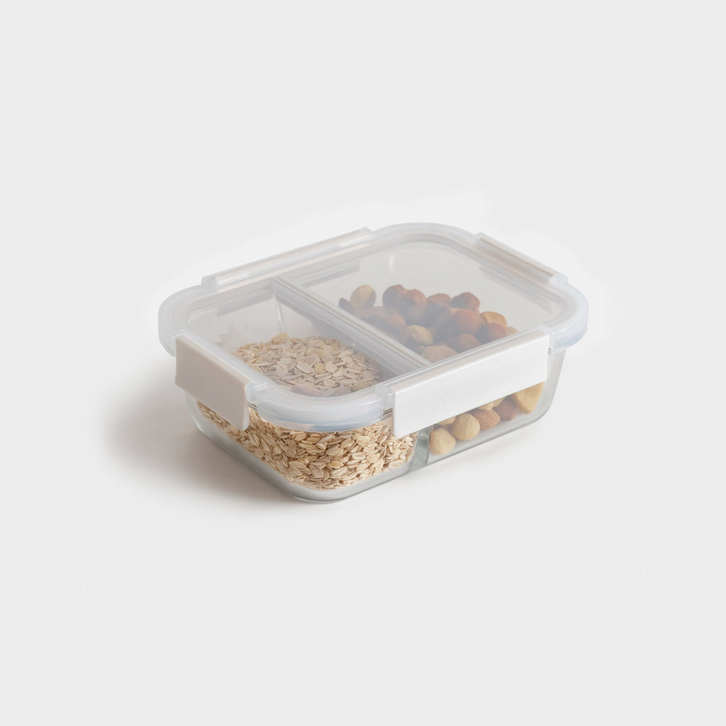 Genicook Two-Compartment Glass Bento Box