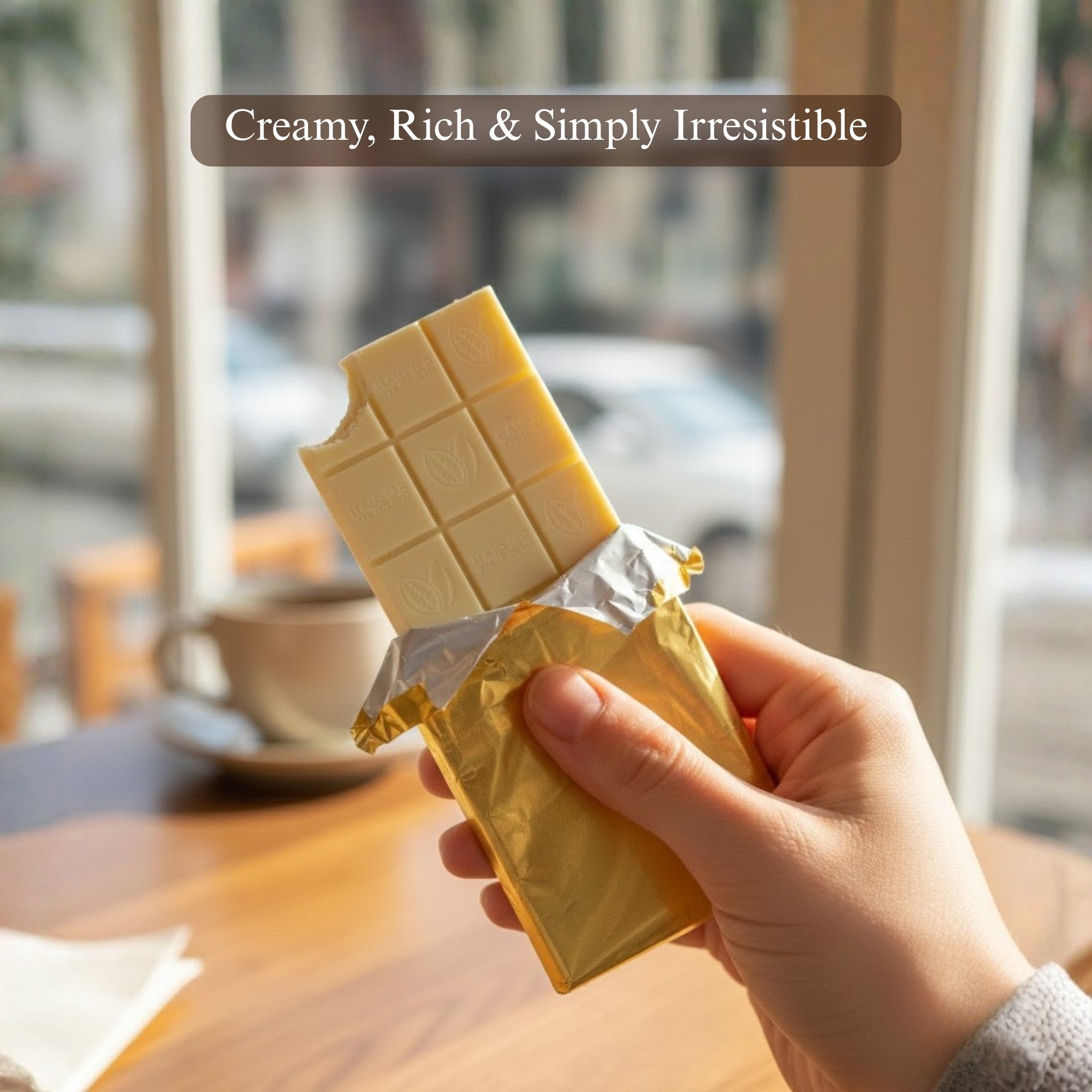 Andy Anand Sugar - Free 60% Cacao Belgian White Chocolate Bars, 3 pc – Stevia Sweetened, Keto & Diabetic - Friendly, Birthday & Holiday Gift