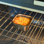Genicook Square Stainless Steel Food Container with Glass Lid