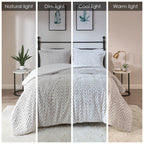 WONDERWALL 'Une Collection' Full/Queen Ultra Plush Down Alternative Comforter Set with Chevron Pattern - Ivory