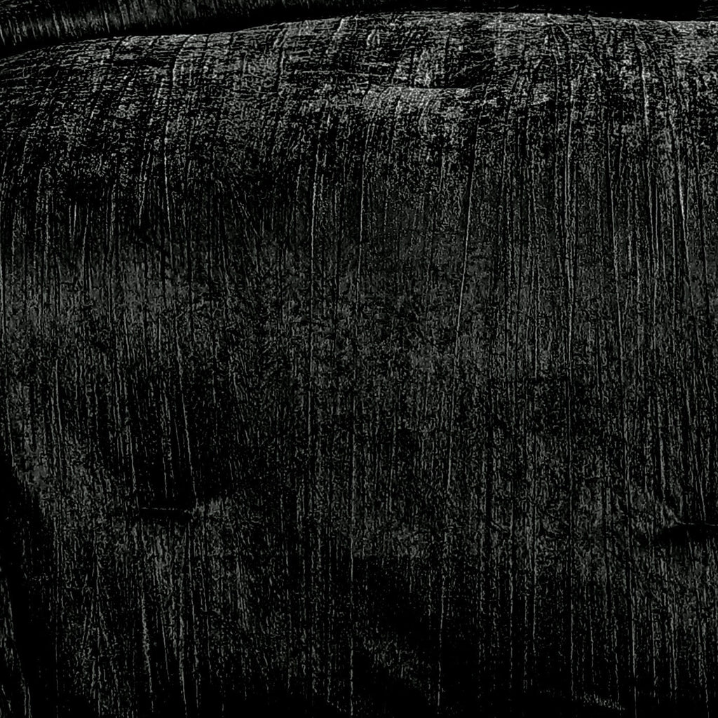 WONDERWALL 'Une Collection' Black Crinkle Velvet Comforter Set with Plush Fill - 7 Piece