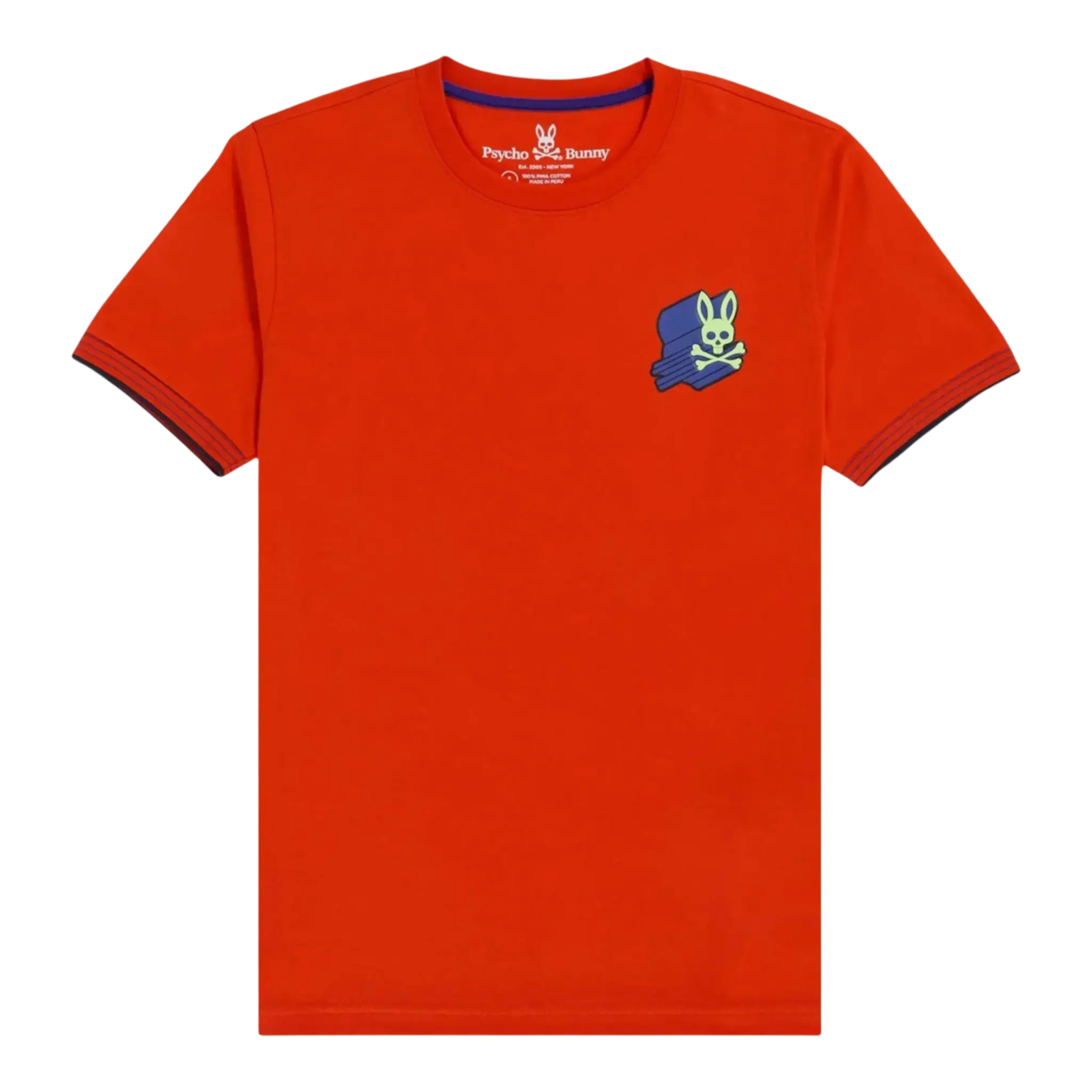 Psycho Bunny Asher Chest Logo Men T‑Shirt Red Spice