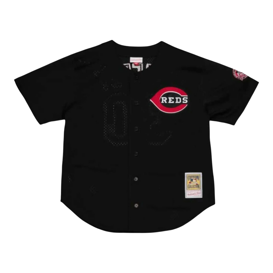 Mitchell & Ness Authentic Mesh BP Cincinnati Reds 2000 Ken Griffey Jr. Men Baseball Jersey Black