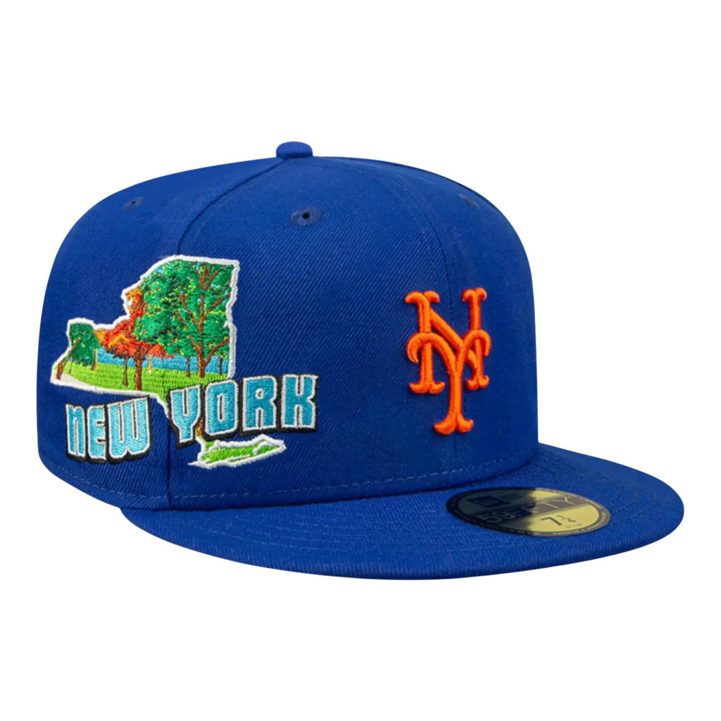 New Era 59Fifty MLB New York Mets Stateview Men Fitted Hat Blue/Grey