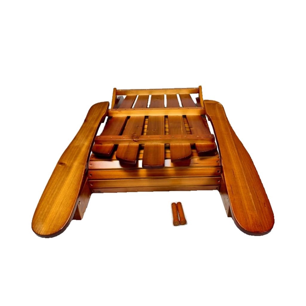 WONDERWALL 'Une Collection' Foldable Solid Wood Adirondack Chair with Classic Design - Oak Finish