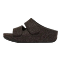 FitFlop Shuv Women Slide Sandals Black Felt Two-Bar Adjustable
